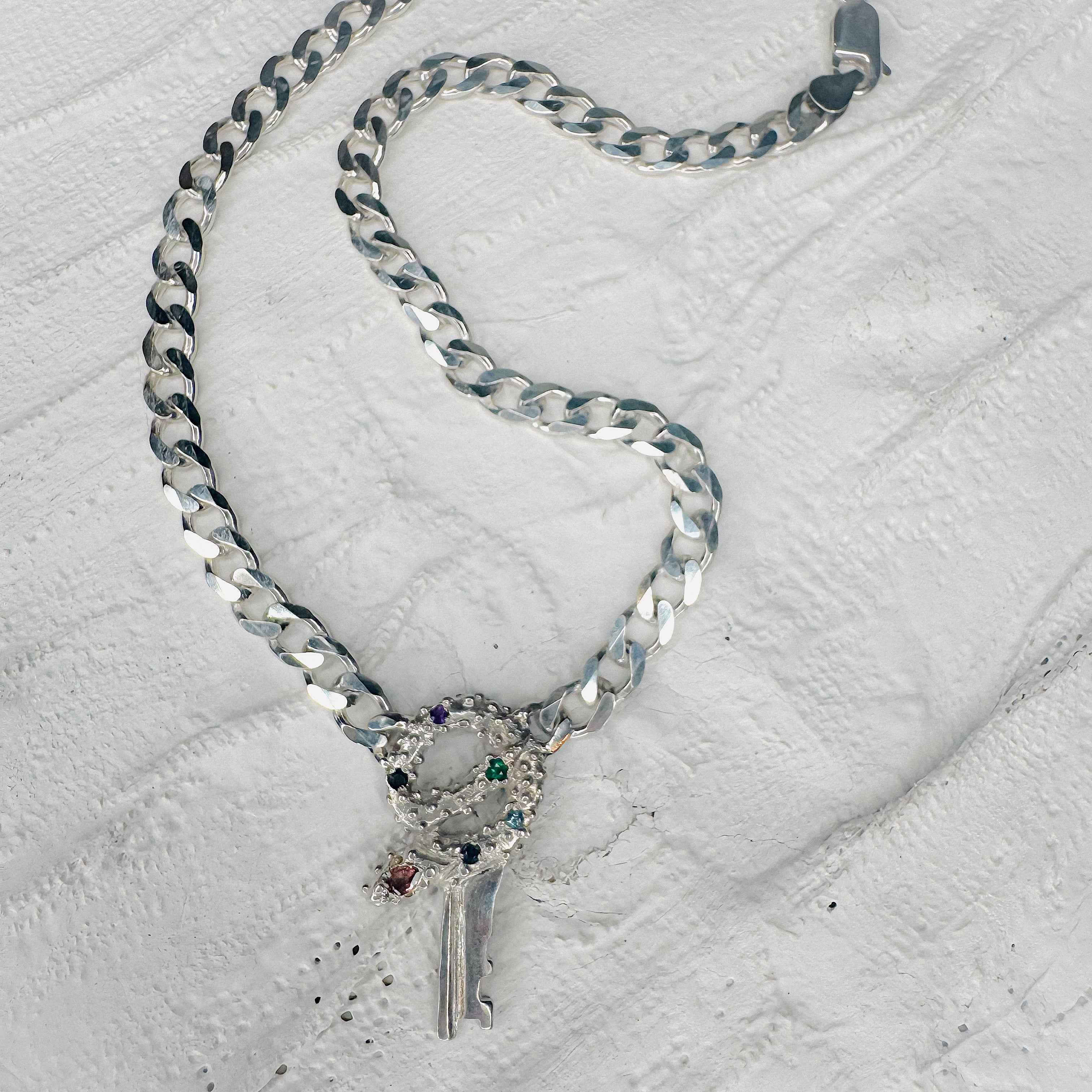 Snake Key Curb Necklace