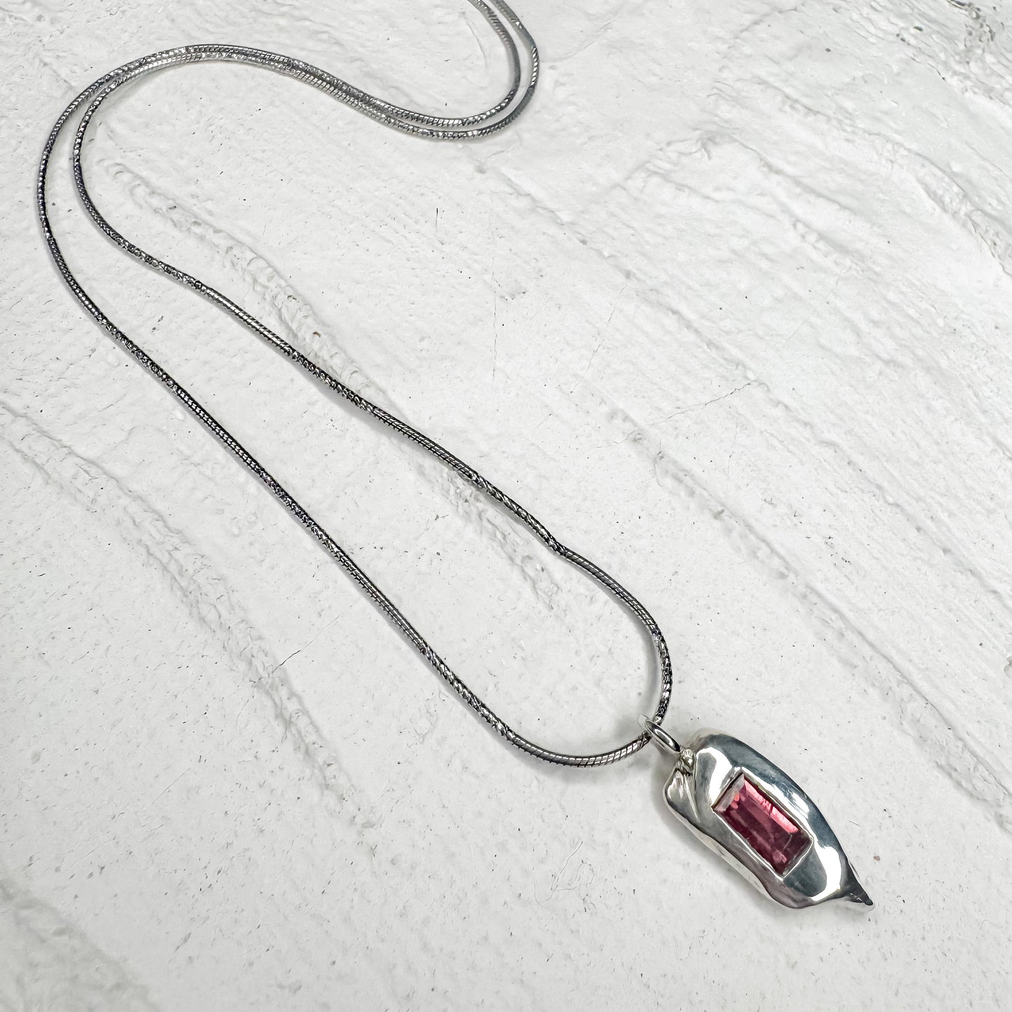 Bubble Pink Tourmaline Necklace