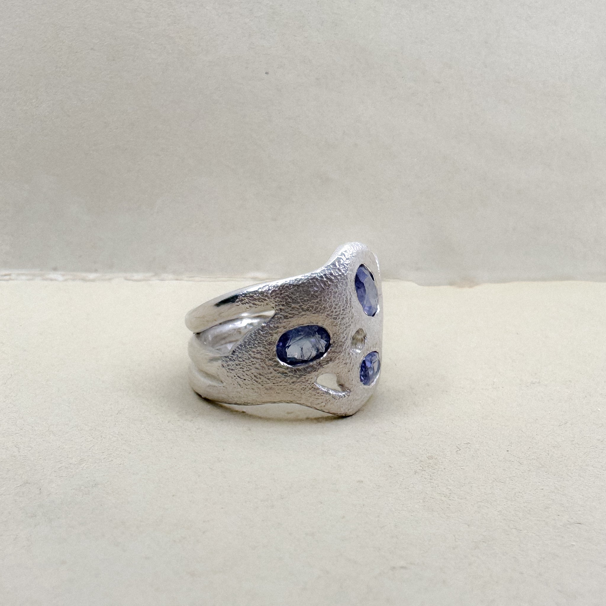 Free-Hand Tanzanite Gemstone Ring
