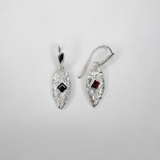 Free-Hand banana Leaf Earrings Set