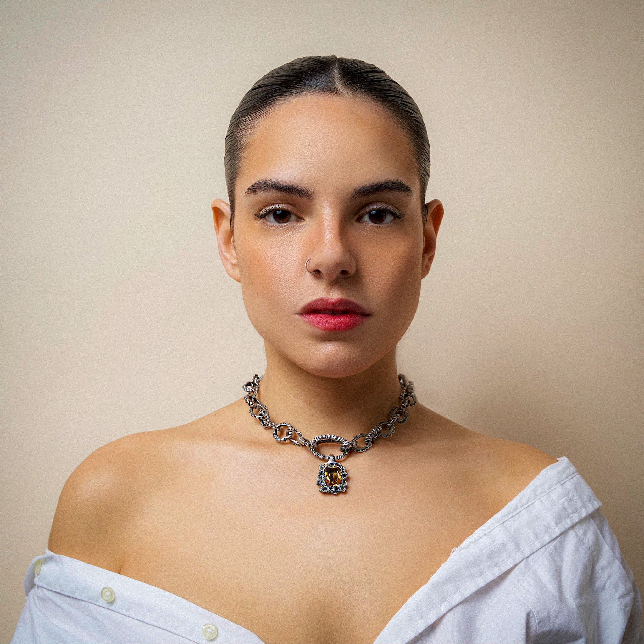 GYPSY MOTH CITRINE NECKLACE