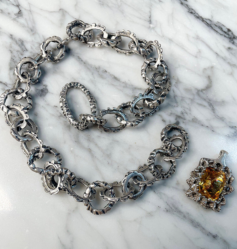 GYPSY MOTH CITRINE NECKLACE