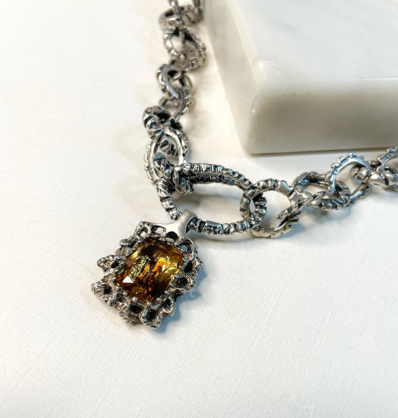 GYPSY MOTH CITRINE NECKLACE