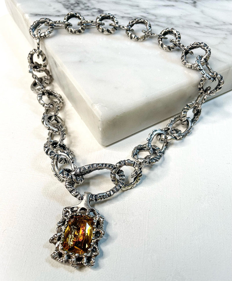 GYPSY MOTH CITRINE NECKLACE