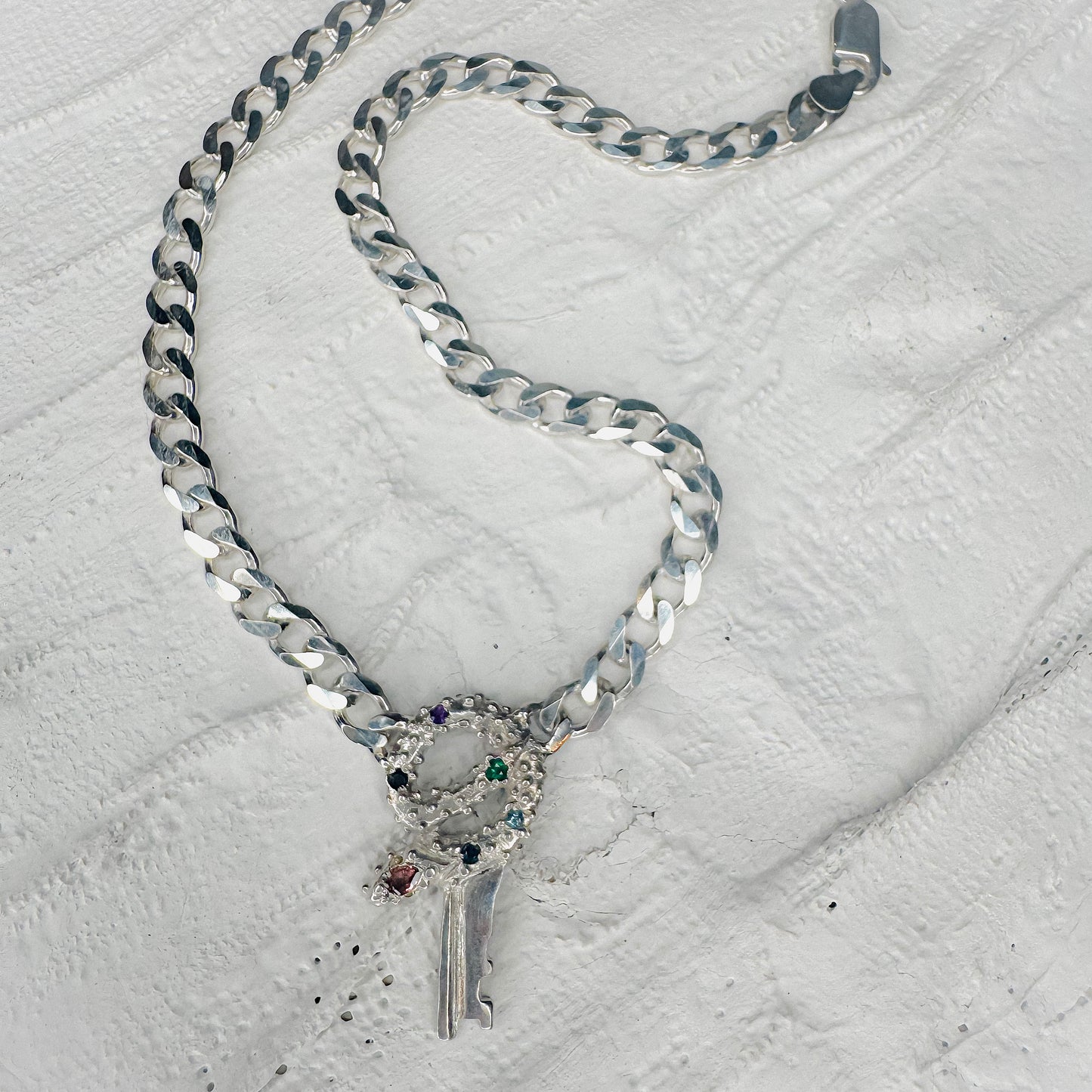 Snake Key Curb Necklace