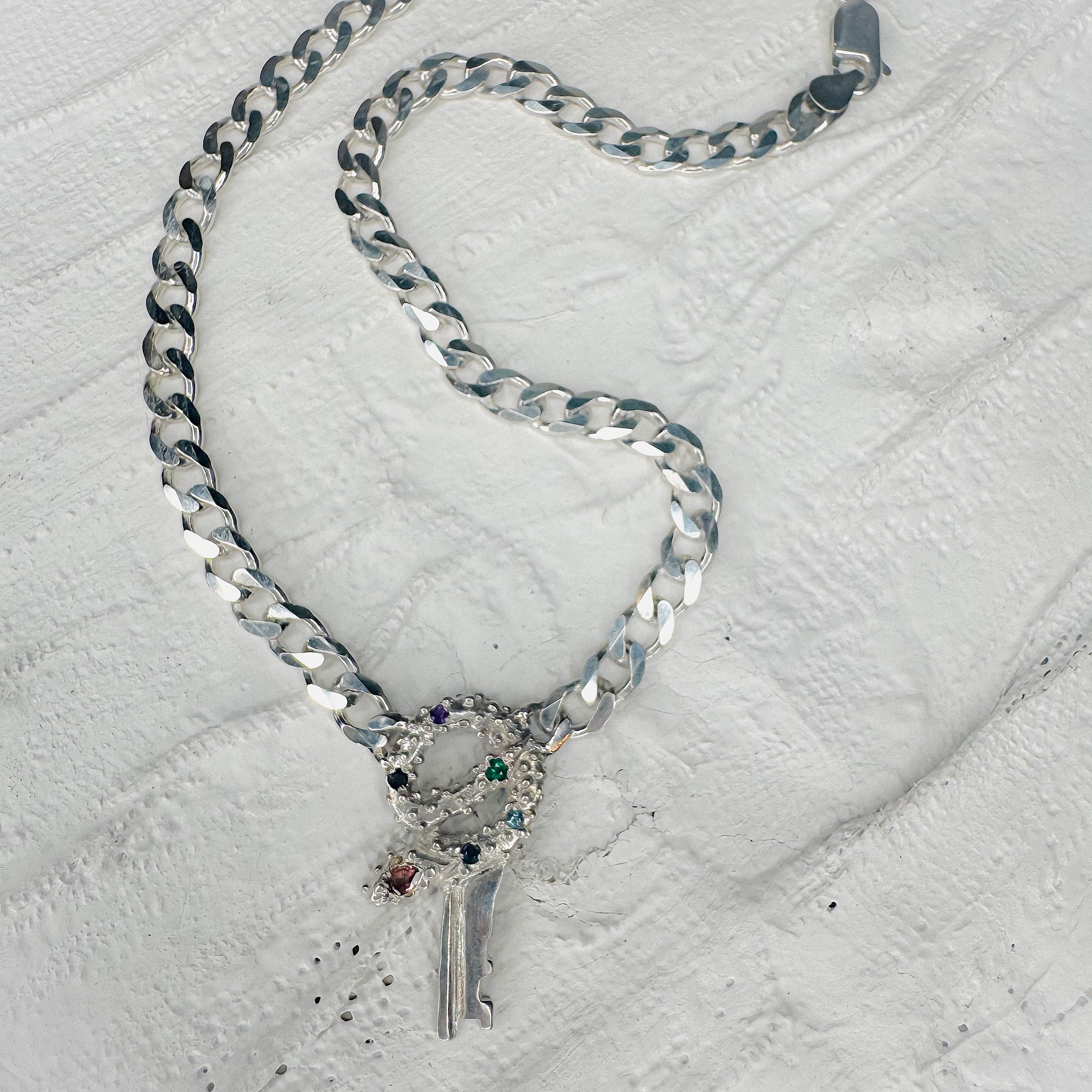 Snake Key Curb Necklace