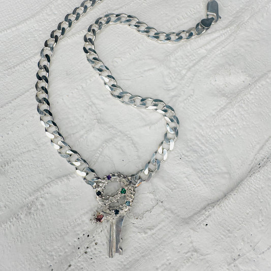 Snake Key Curb Necklace