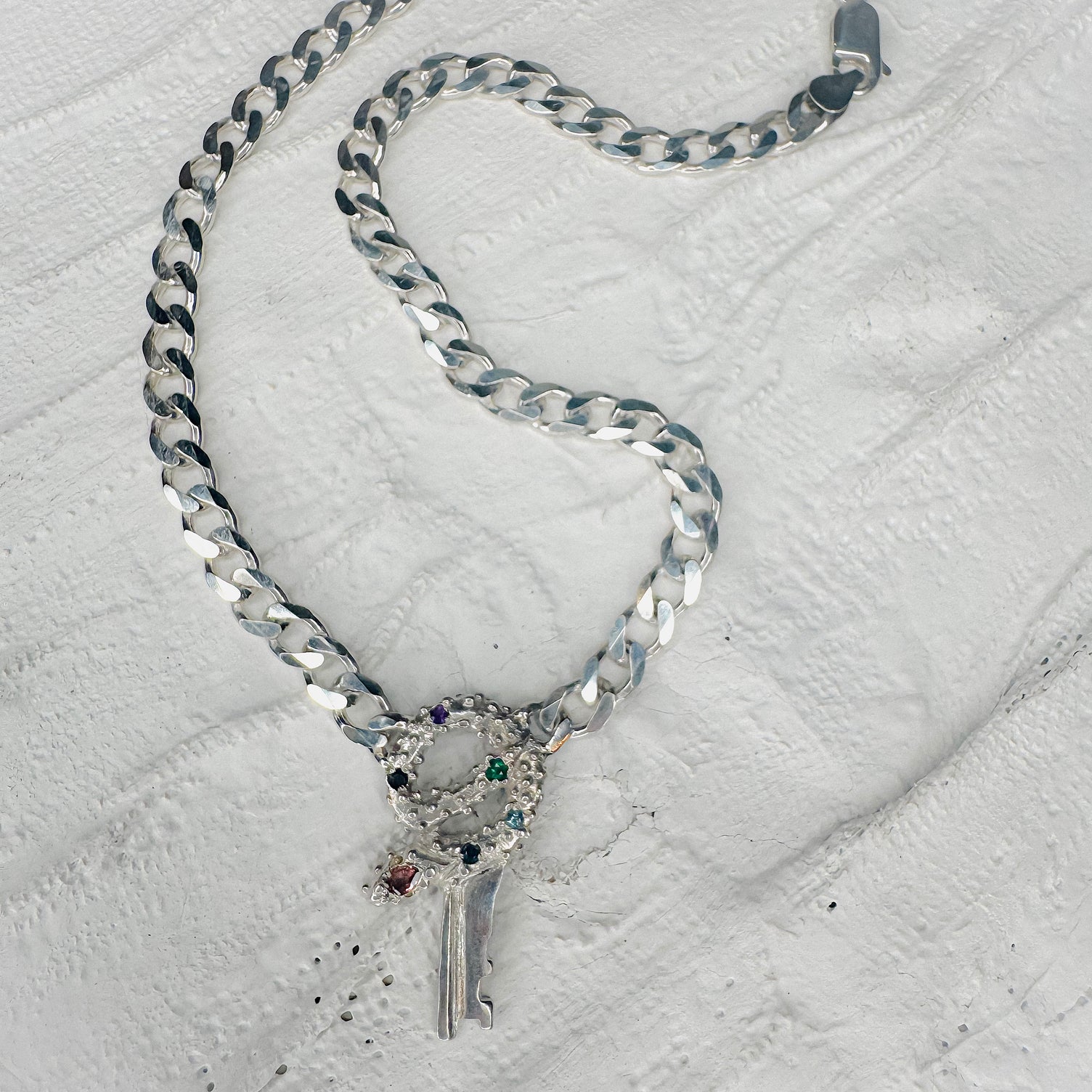 Snake Key Curb Necklace