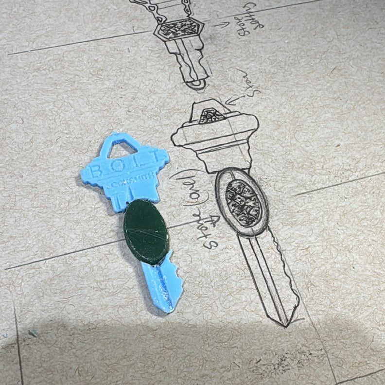 A key with Petoskey stone Bracelet.