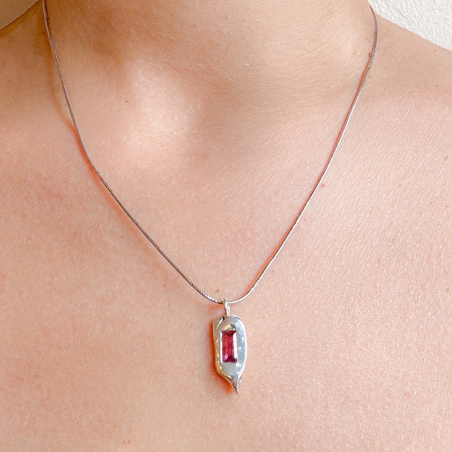 Bubble Pink Tourmaline Necklace