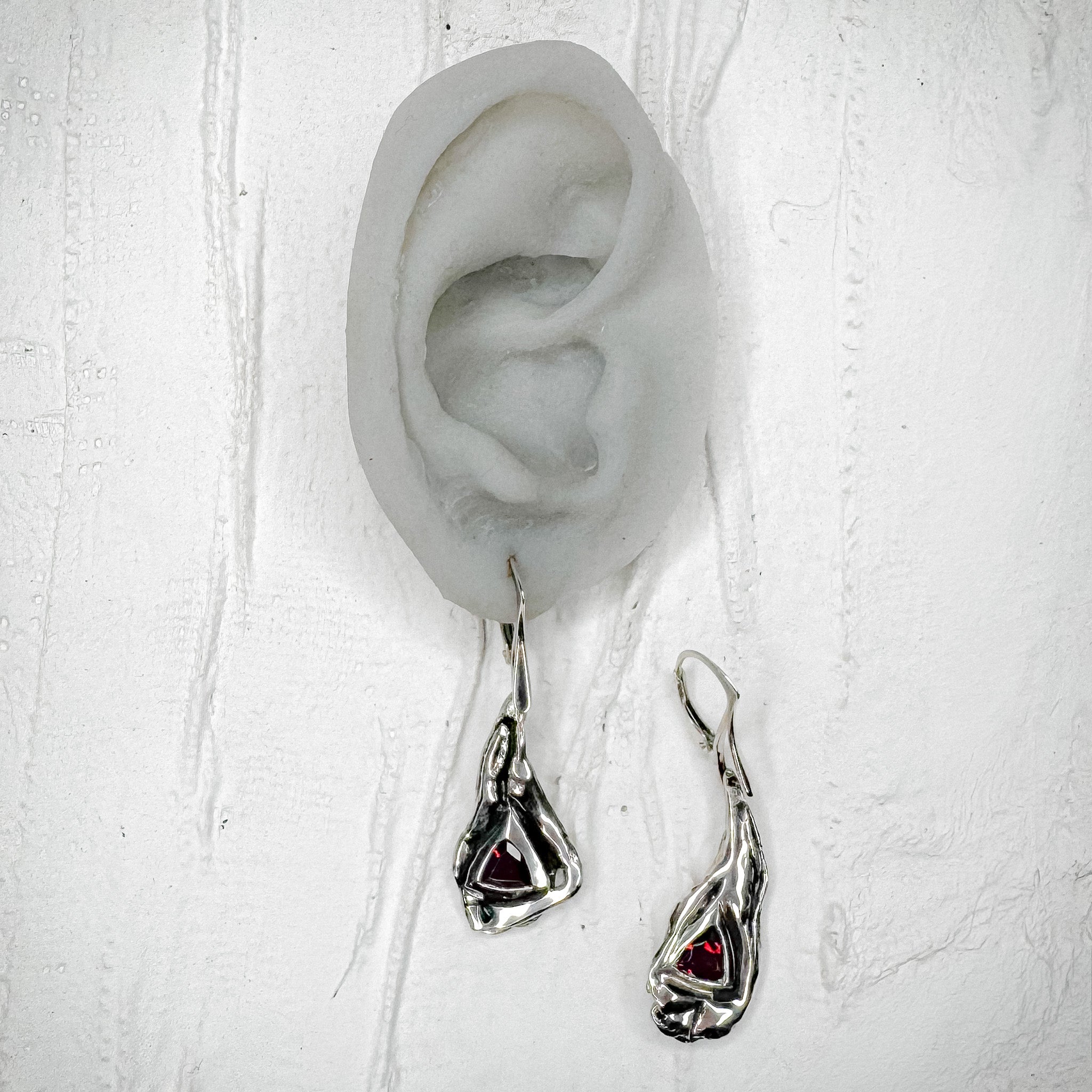 Free -Hand Drop Fold Earrings
