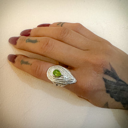 Green Feather Ring