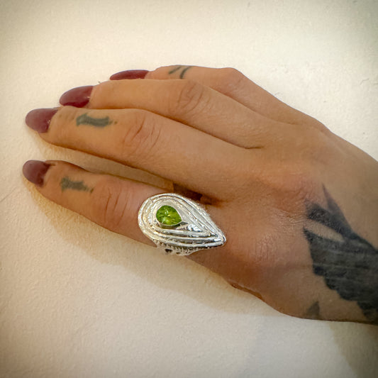 Green Feather Ring