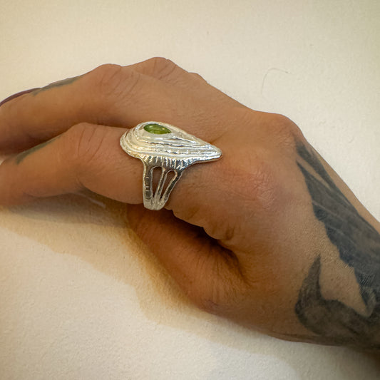 Green Feather Ring