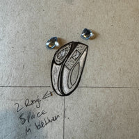 Double Aqua Spinel Ring