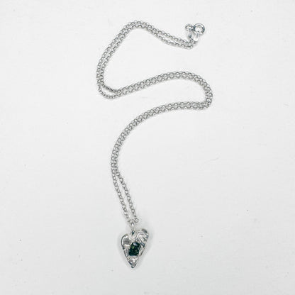 Micro Green Heart Necklace