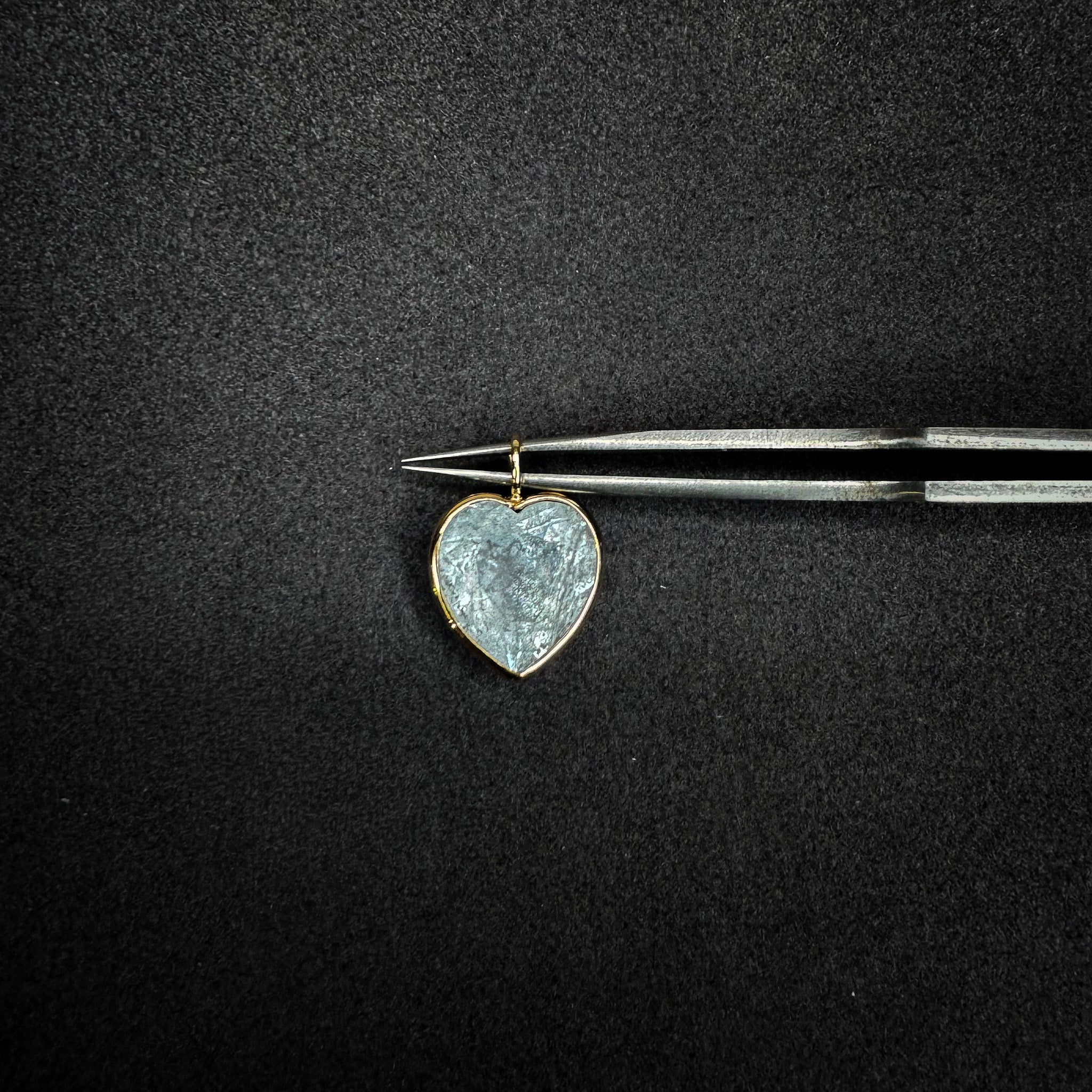 Clear White Heart Charm