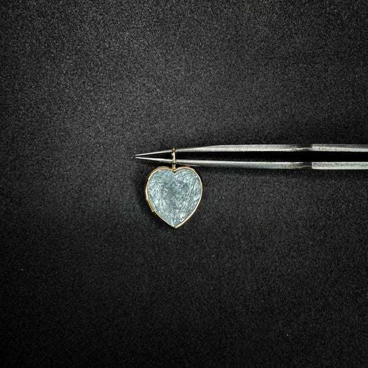 Clear White Heart Charm