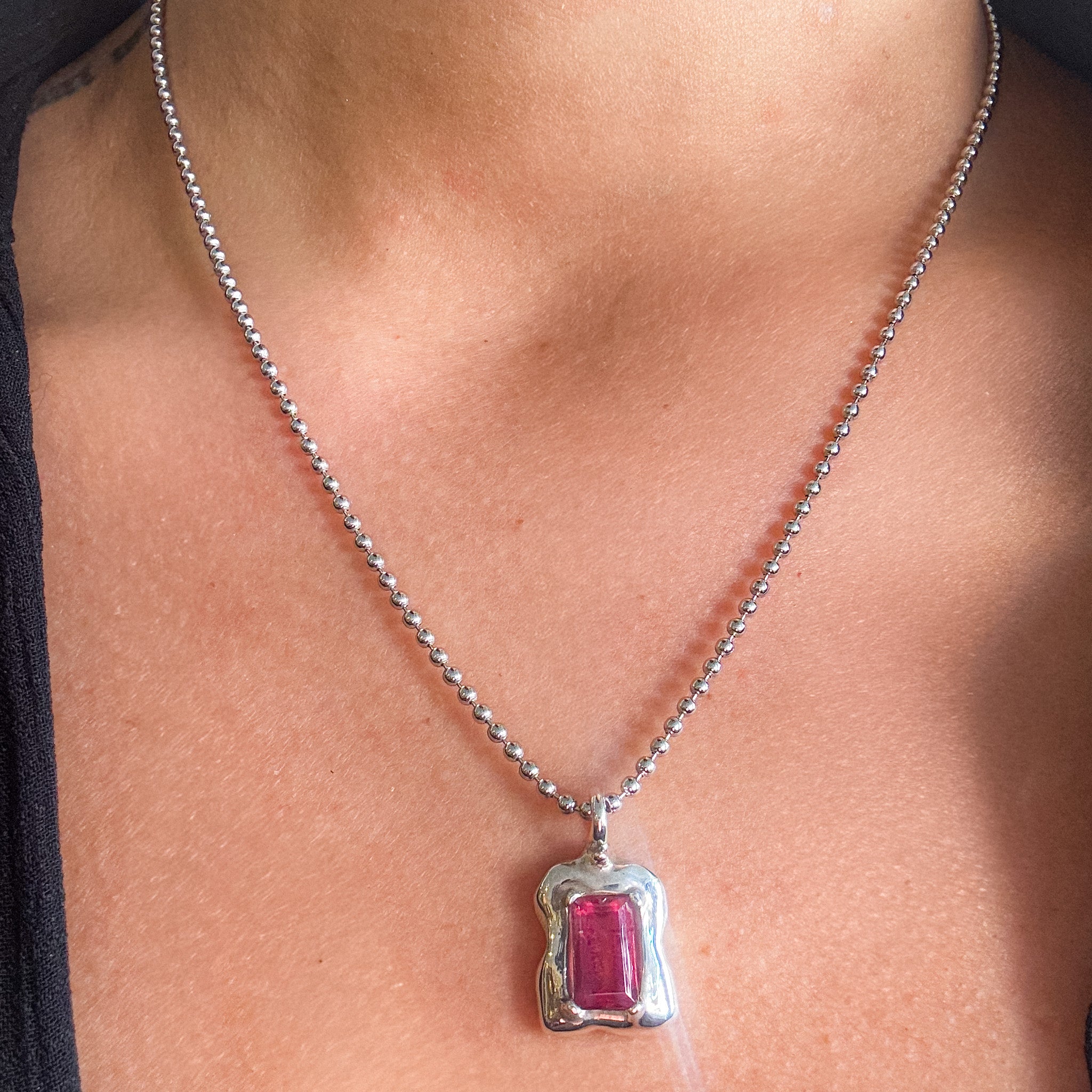 Mini Bubble Tourmaline Necklace