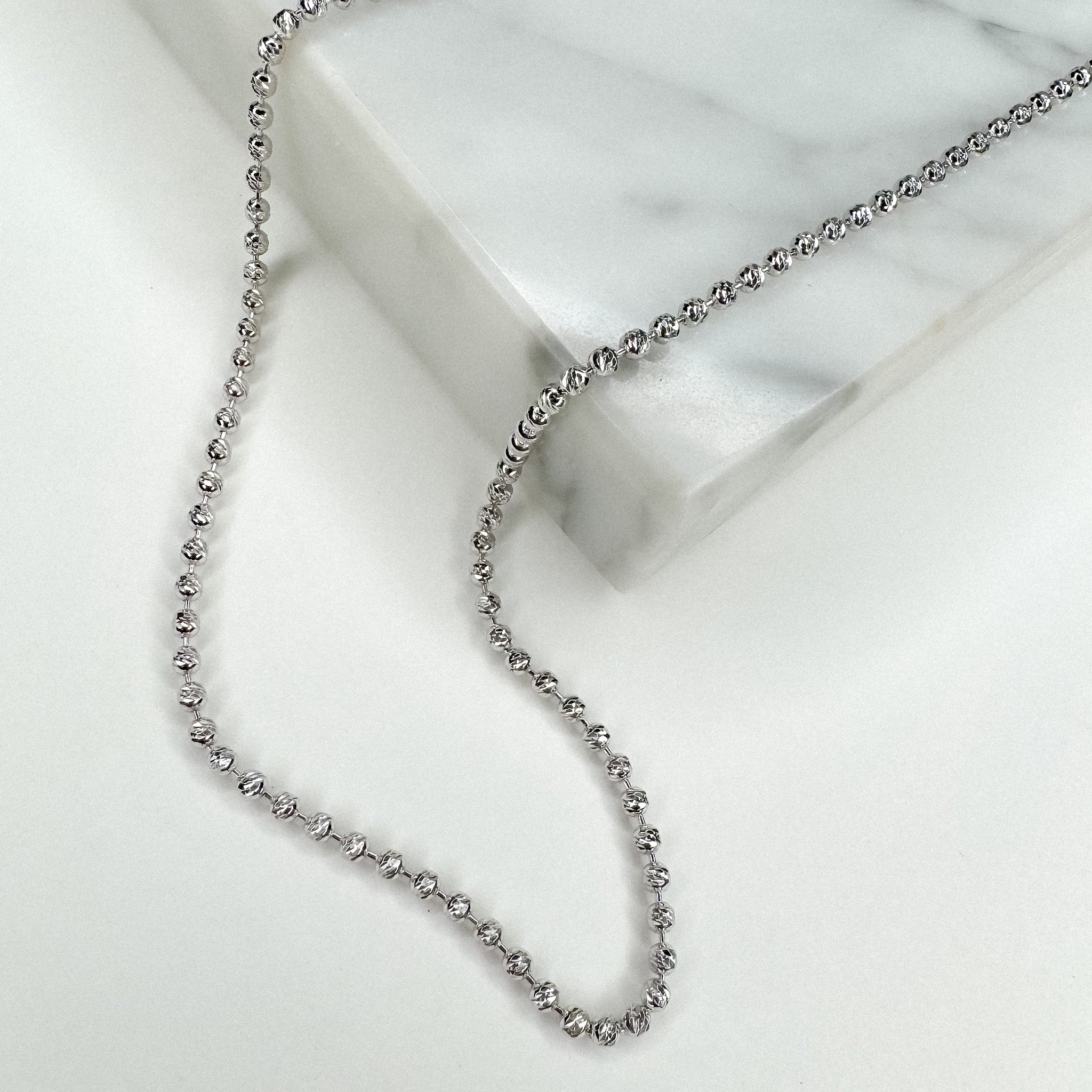 Textured Diamond Cut Ball Chain