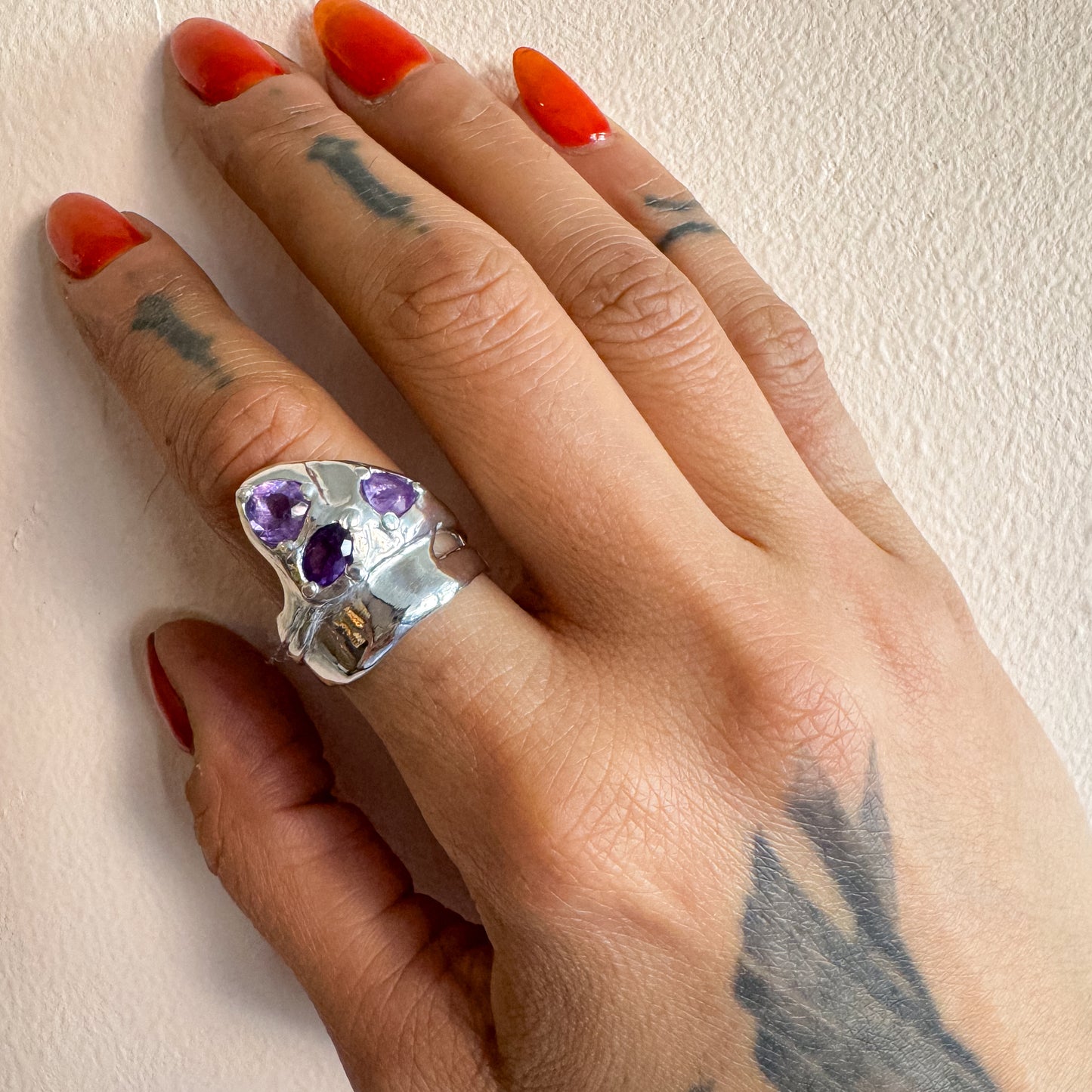 Trio Amethyst Ring
