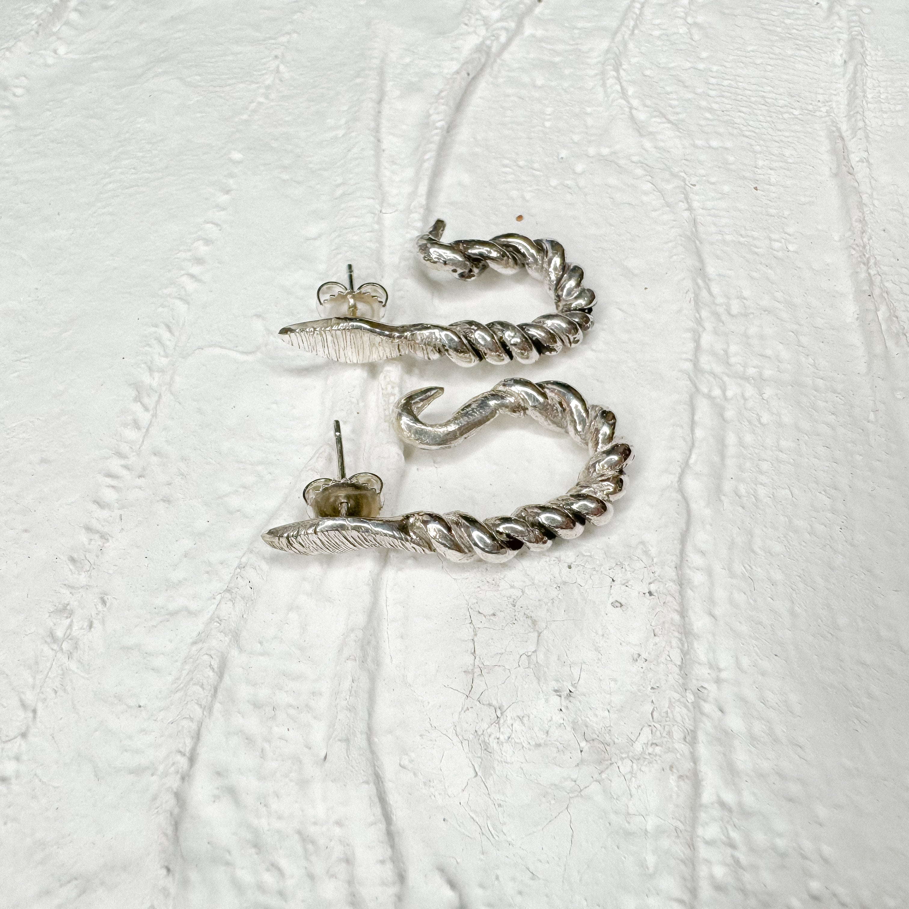 Free-Hand Braided Snake Earrings