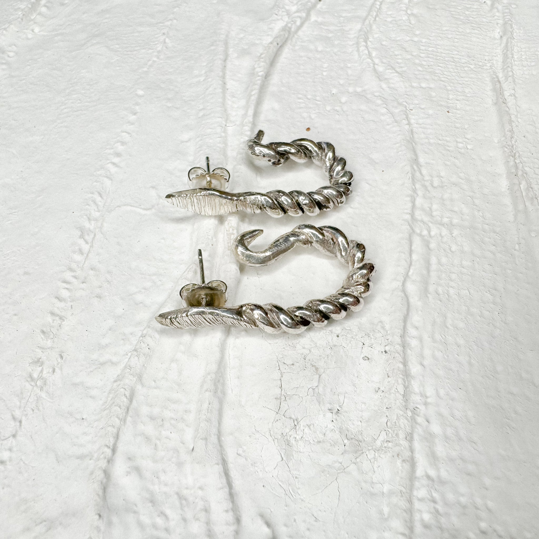 Free-Hand Braided Snake Earrings