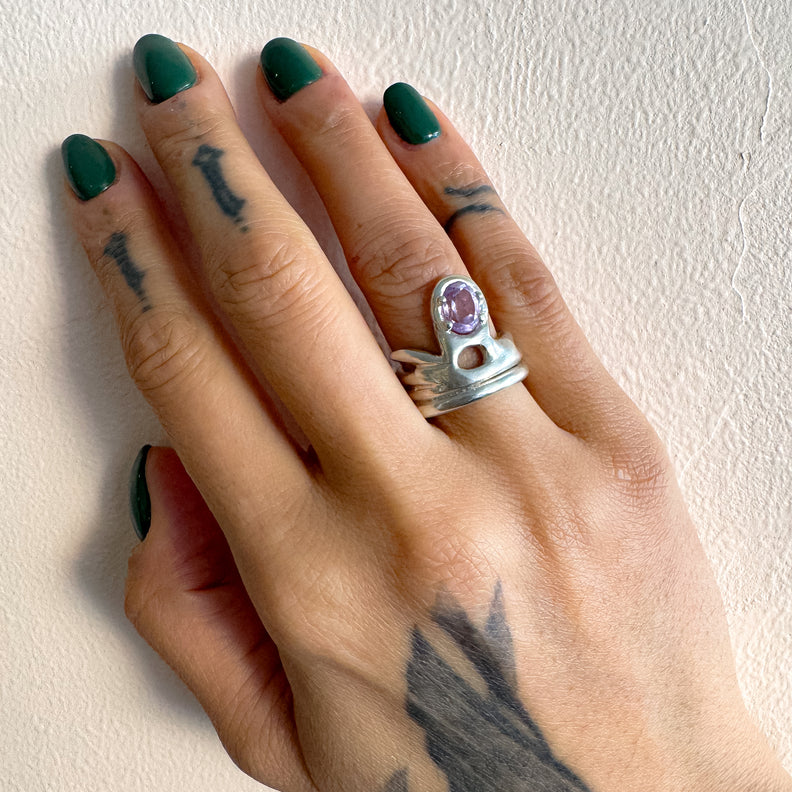 Free- Hand Bellflower Ring