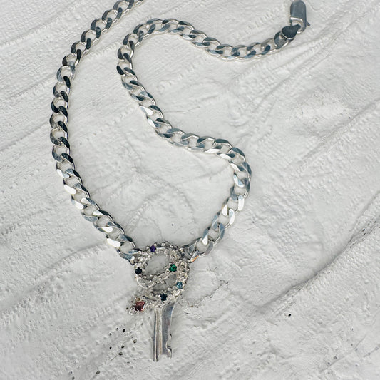 Snake Key Curb Necklace