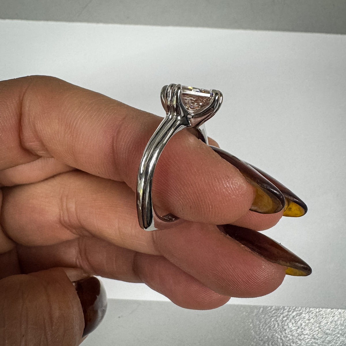 Princess-Cut Engagement Ring in Platinum