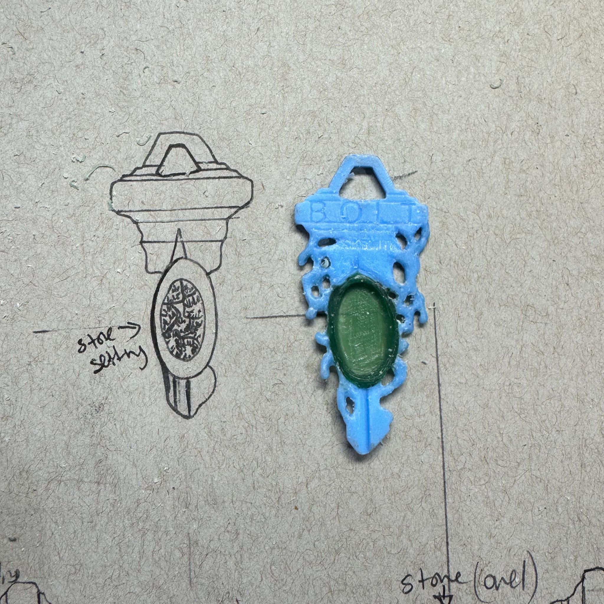 A key with Petoskey stone Bracelet.
