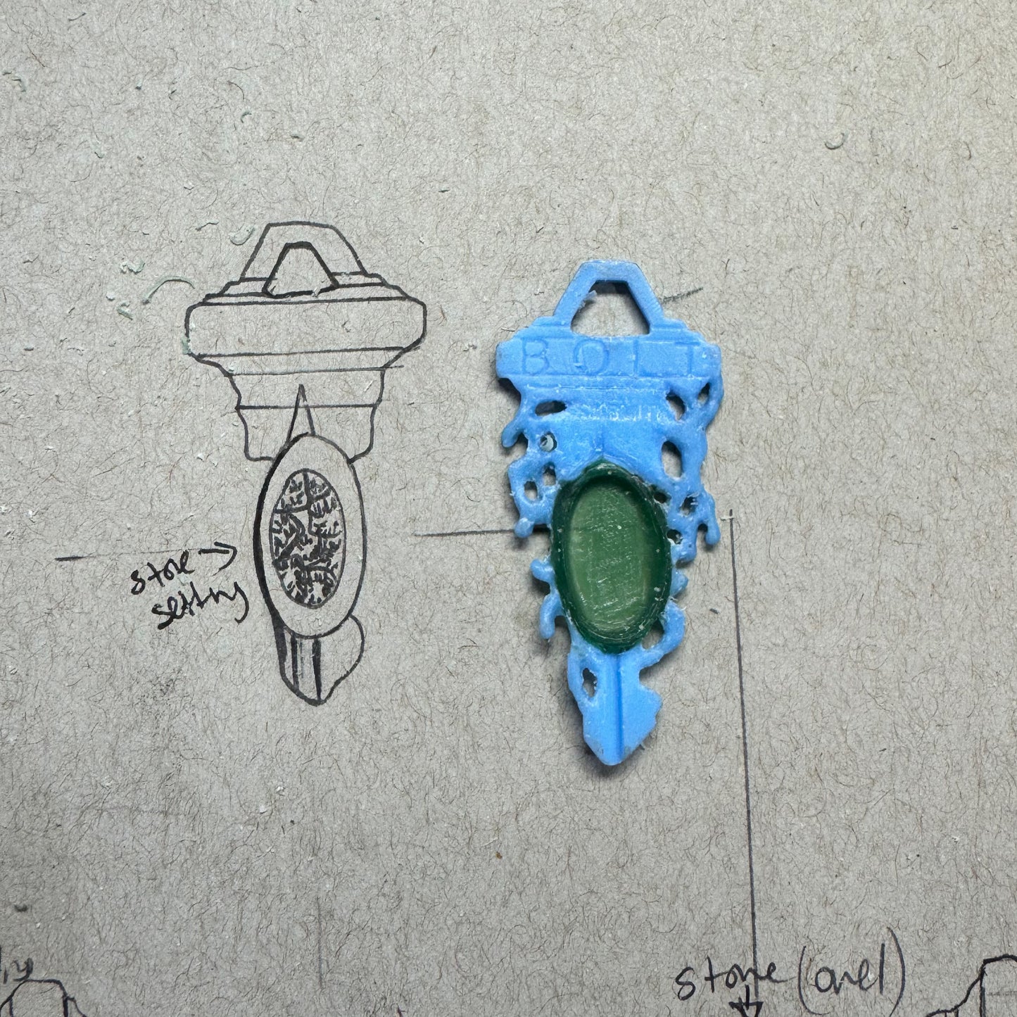 A key with Petoskey stone Bracelet
