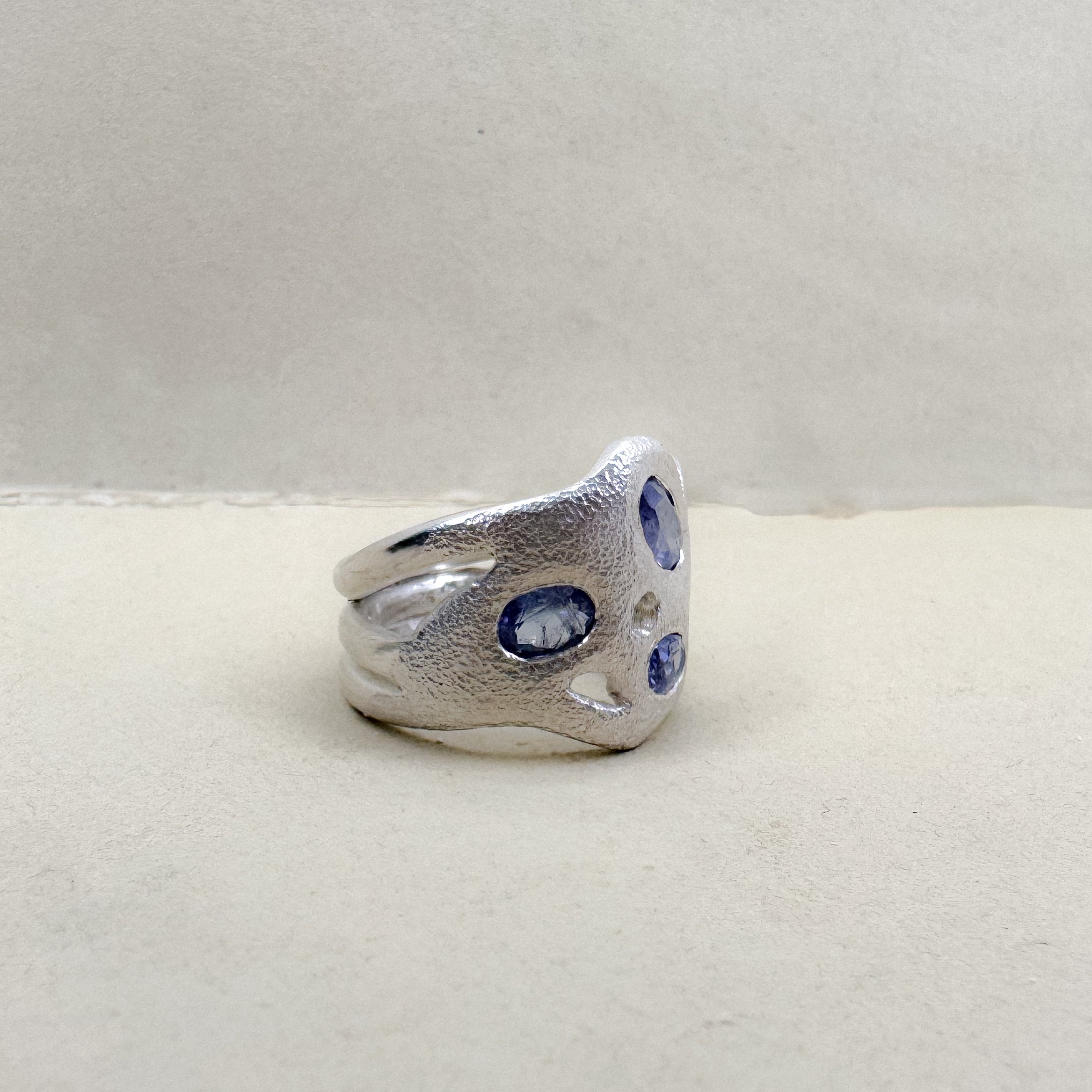 Free-Hand Tanzanite Gemstone Ring