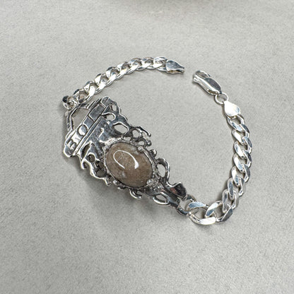 A key with Petoskey stone Bracelet