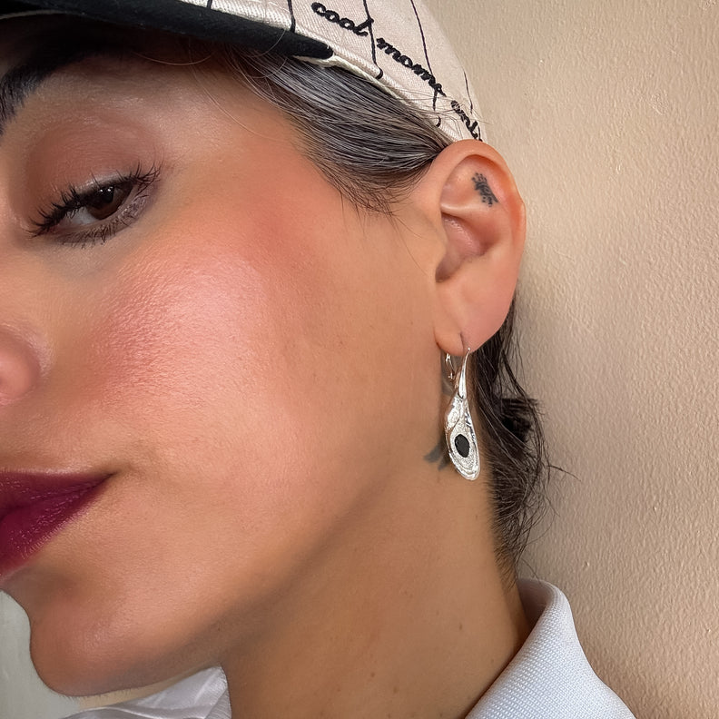 Free-Hand Back bird Eyes Earrings Set