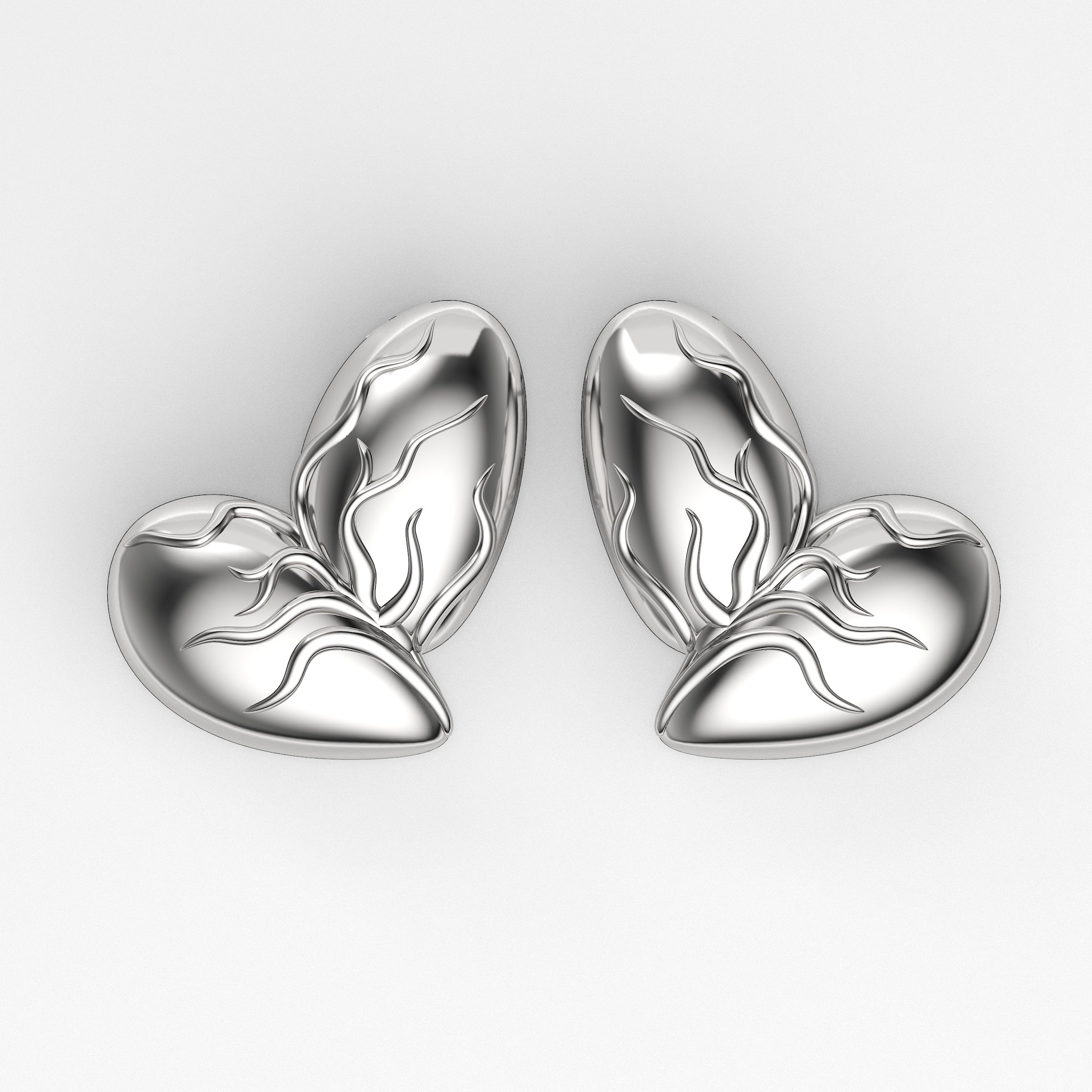 Jumbo Veiny Heart Earrings