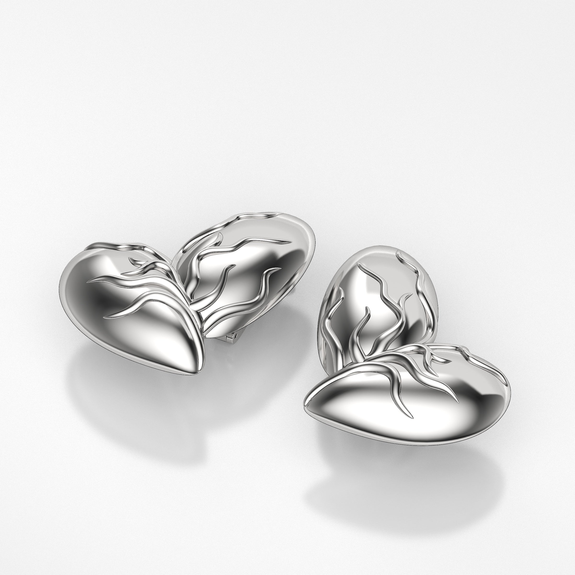 Jumbo Veiny Heart Earrings