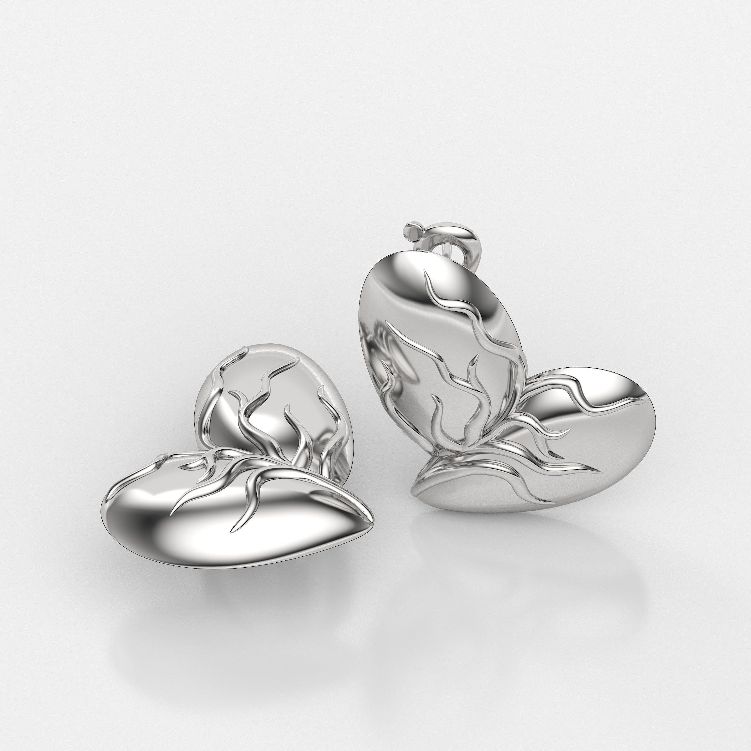 Jumbo Veiny Heart Earrings
