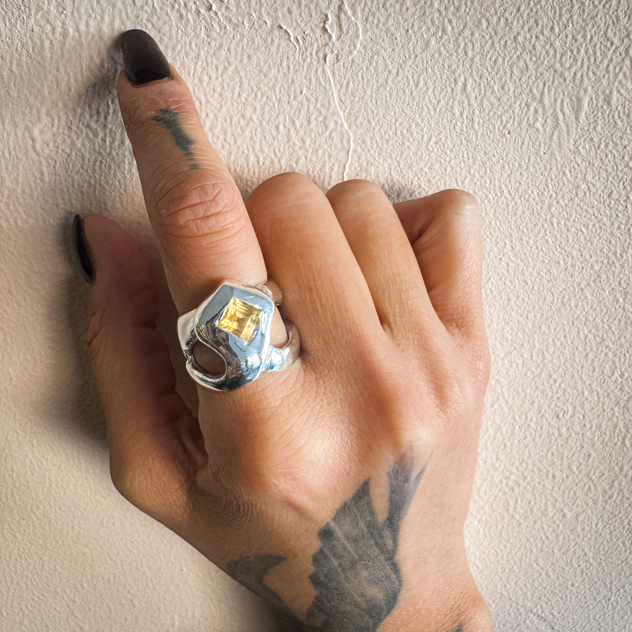 Free- Hand Tiles Diamond  Ring