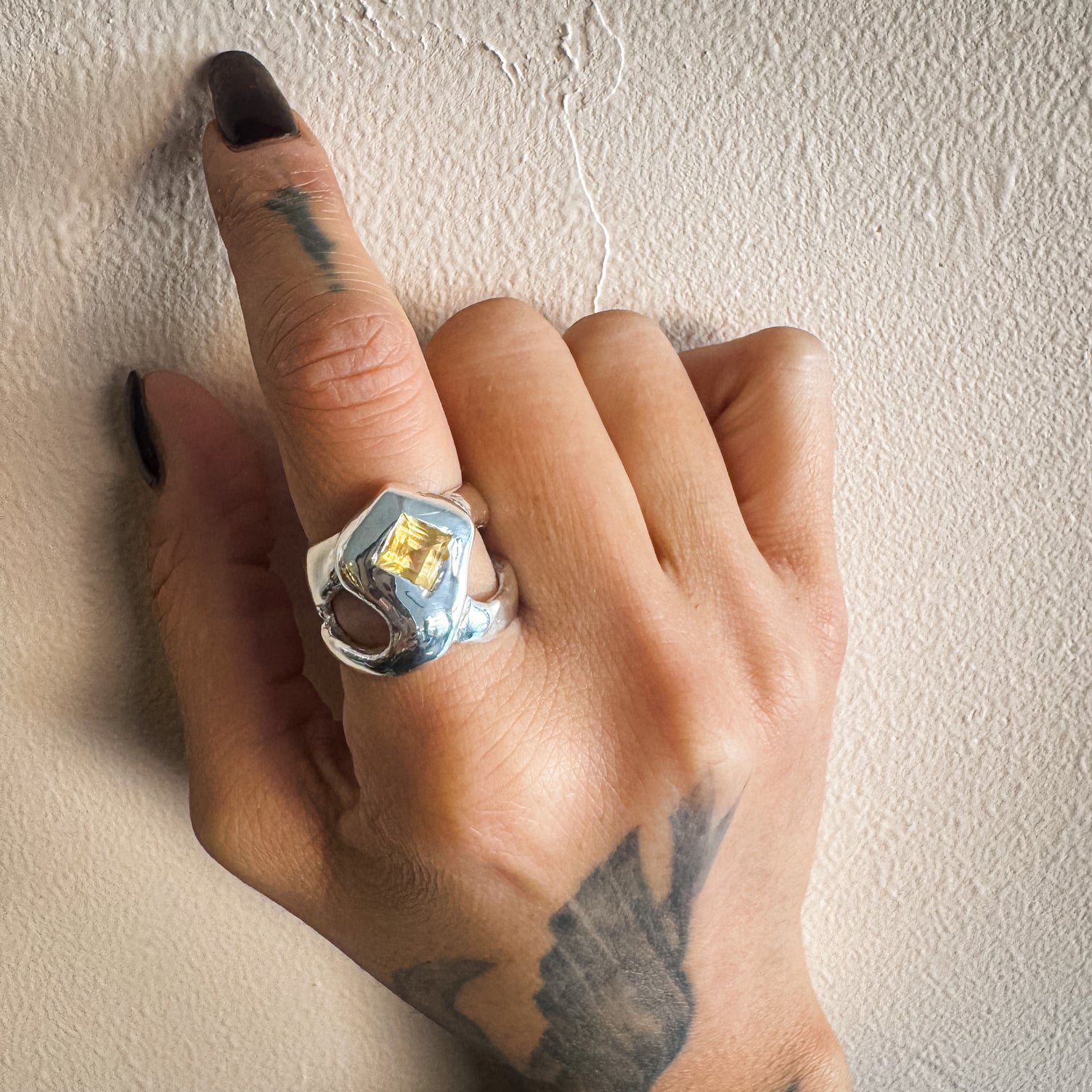 Free- Hand Tiles Diamond  Ring
