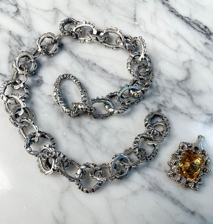 Gypsy Moth Citrine Necklace